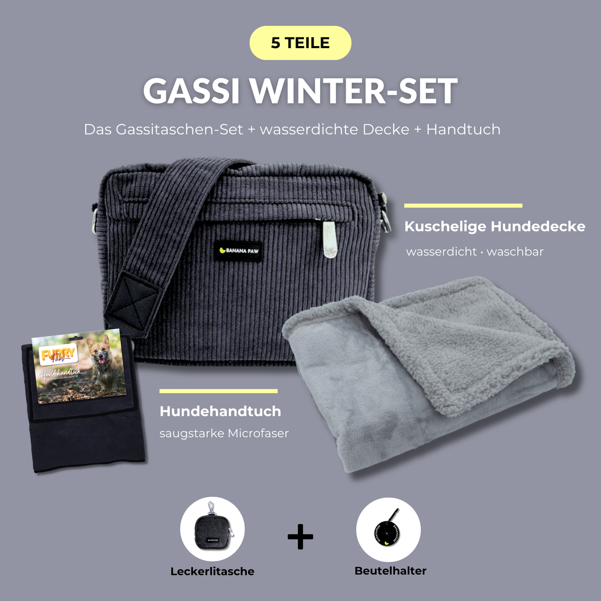 Gassi Winter-Set Cord Urban Graphite