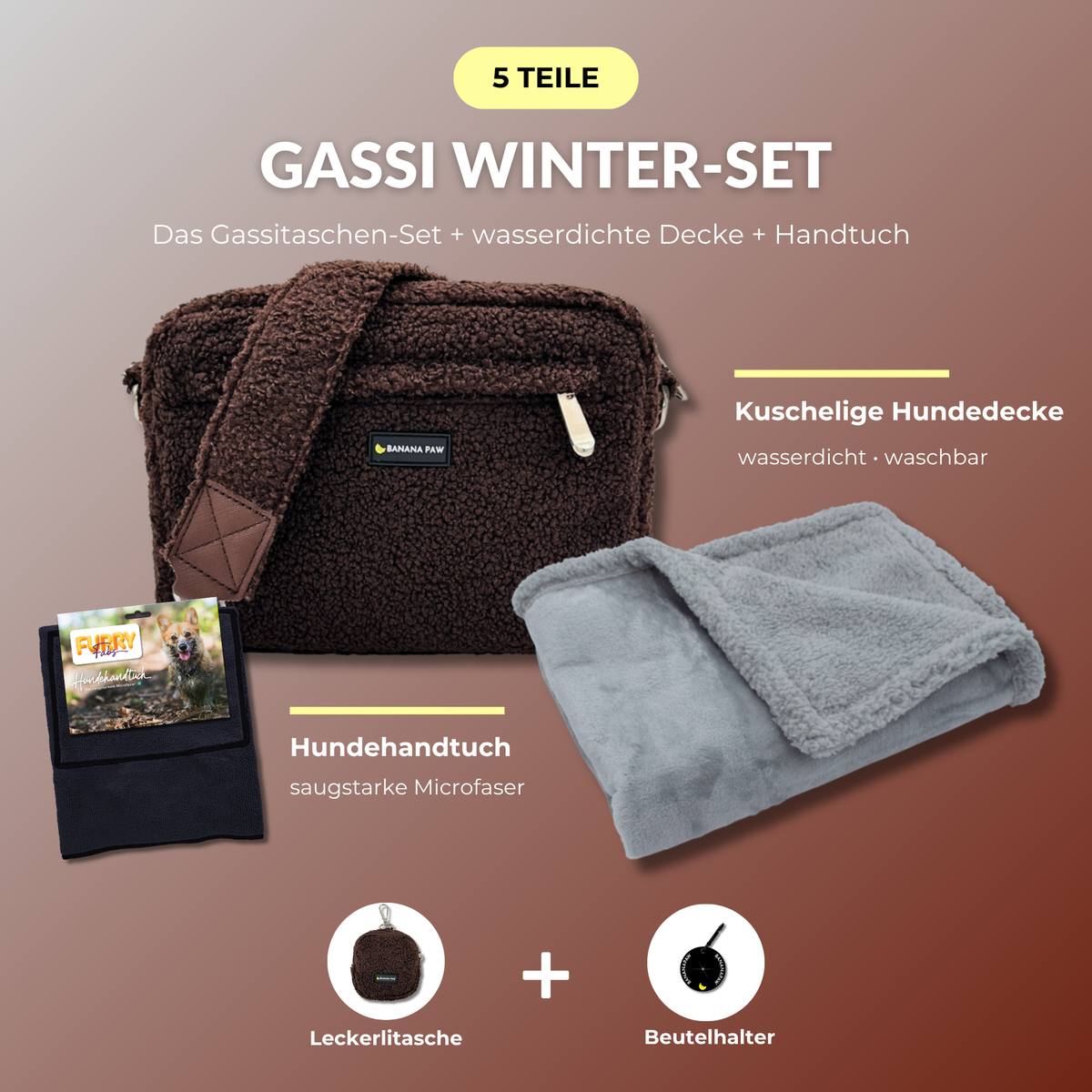 Gassi Winter-Set Teddy Chocolate Dream
