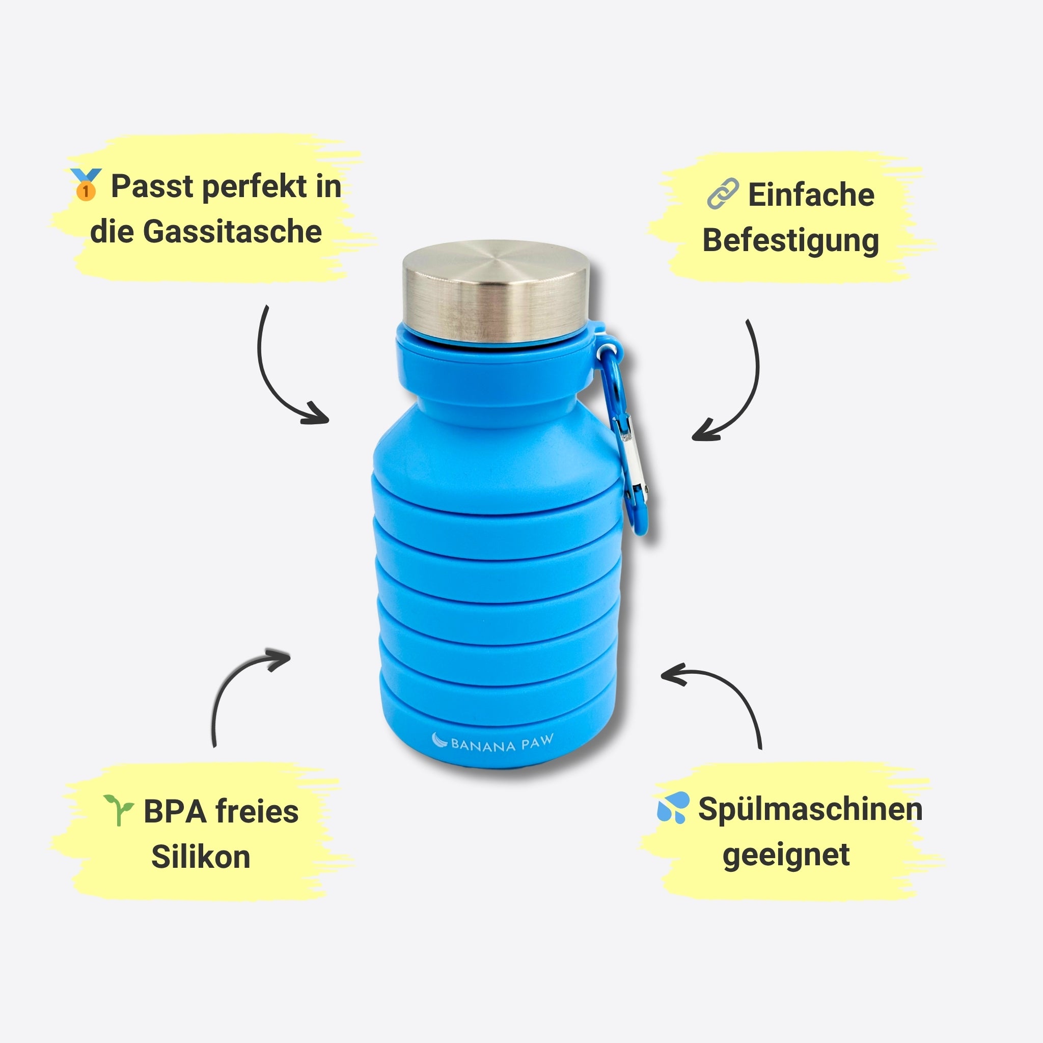 Faltbare Wasserflasche für unterwegs – Flexibel, stylisch & immer dabei