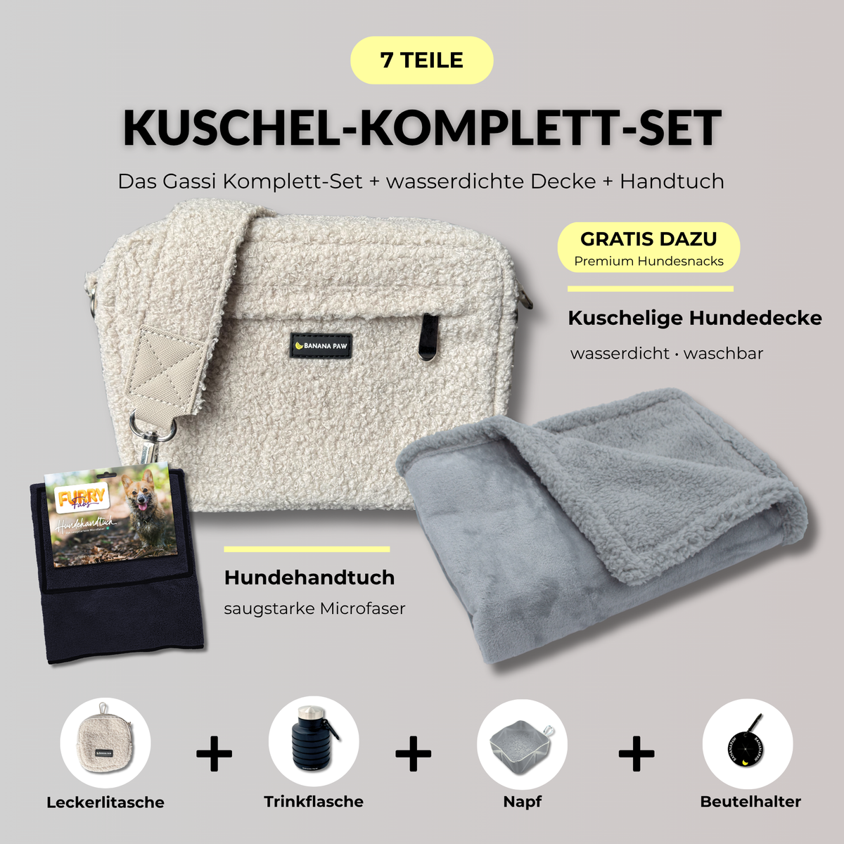 Kuschel-Komplett-Set · Teddy · Silver Cloud