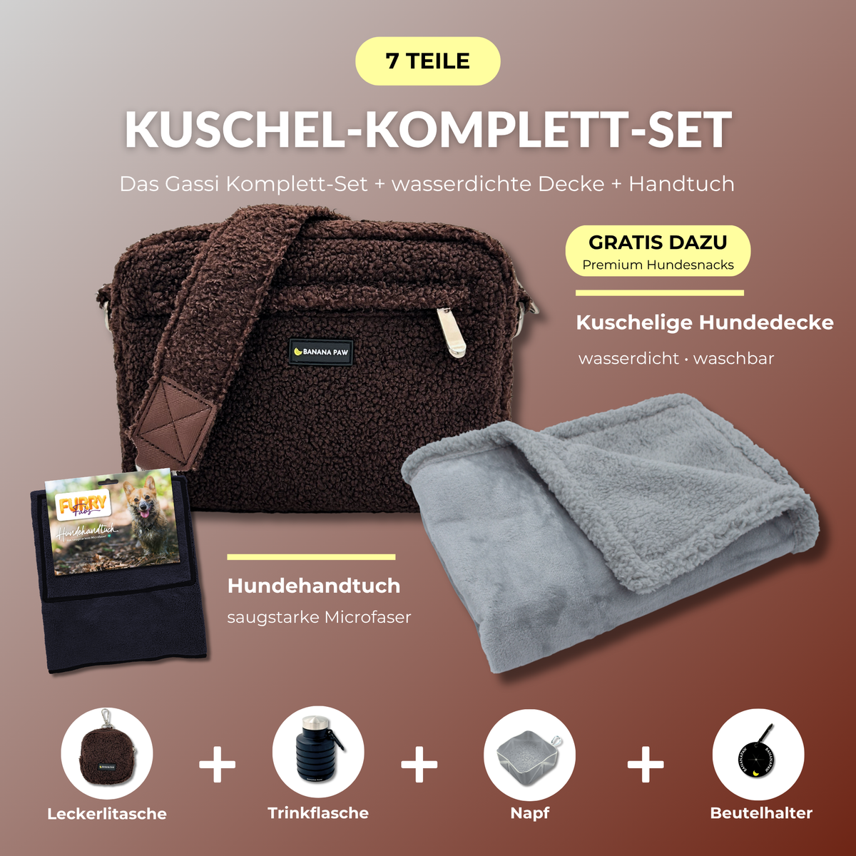 Kuschel-Komplett-Set · Teddy · Chocolate Dream
