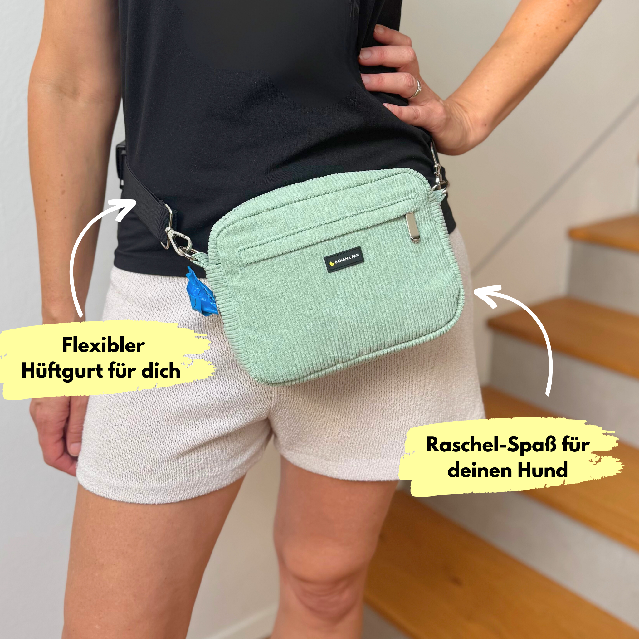 Bauchtaschen Bundle – Gassitasche mit flexiblem Hüftgurt Mint