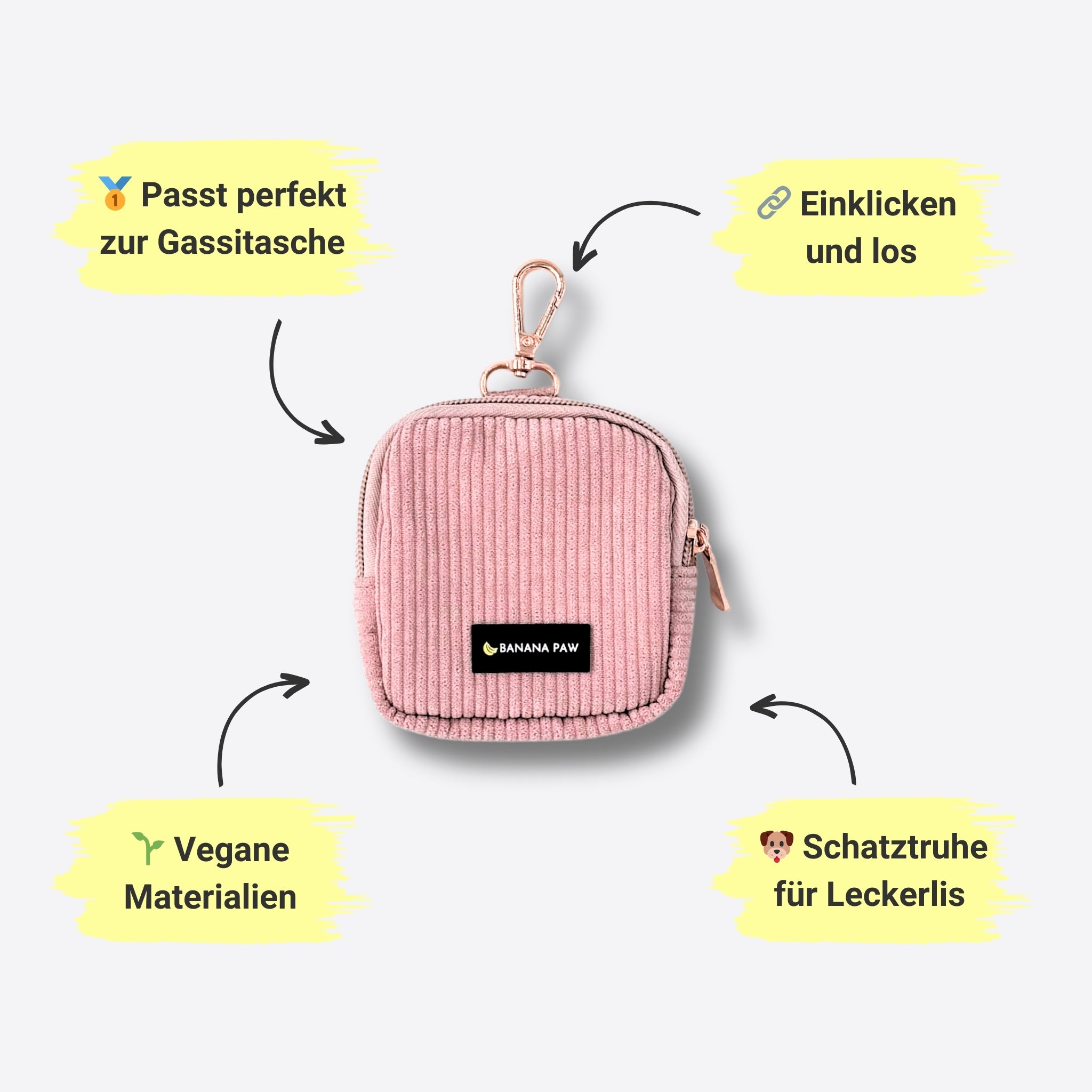 Gassitaschen-Set · Cord · Rosewood Blush