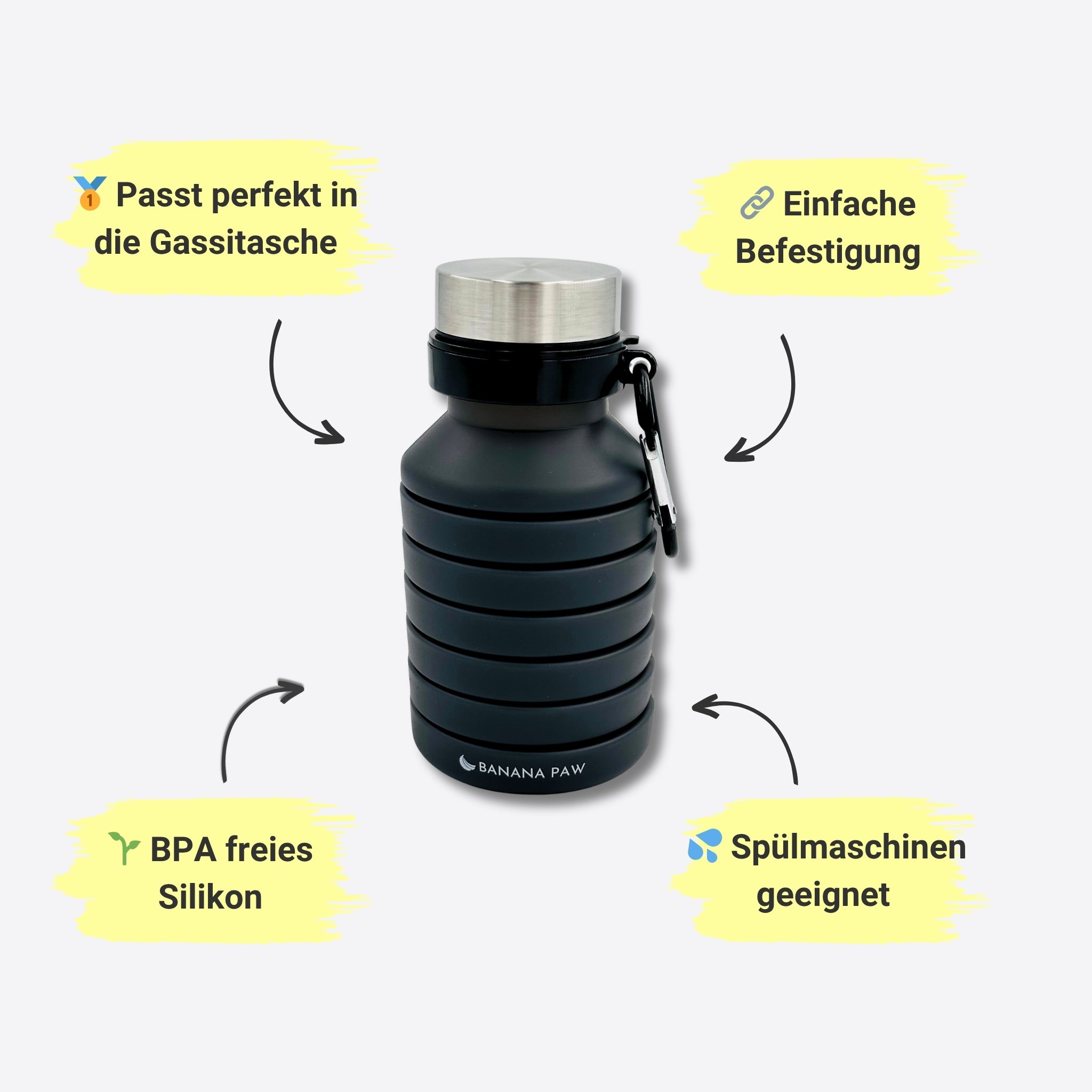 Faltbare Wasserflasche für unterwegs – Flexibel, stylisch & immer dabei