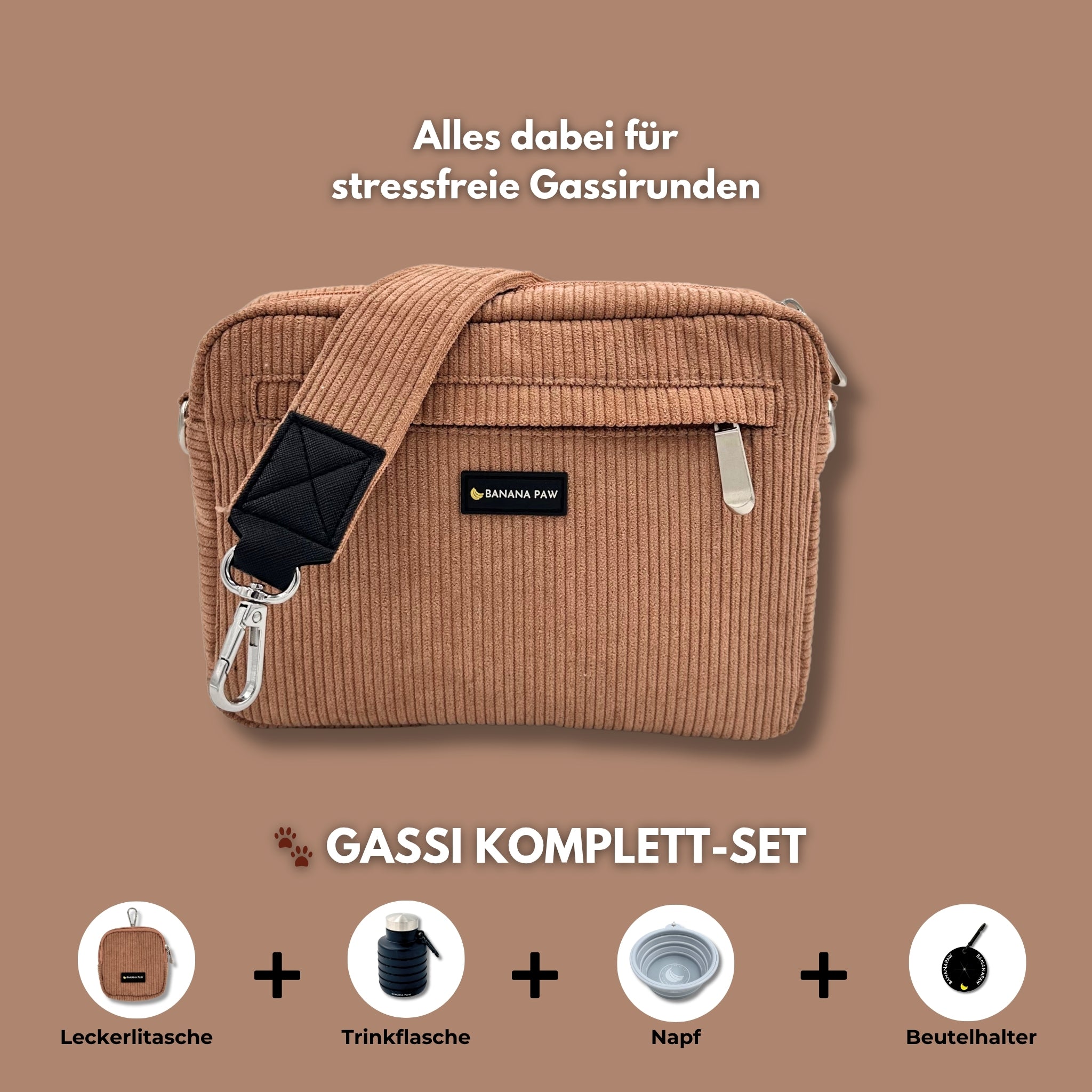 Gassi Komplett-Set · Cord · Mocca Mood