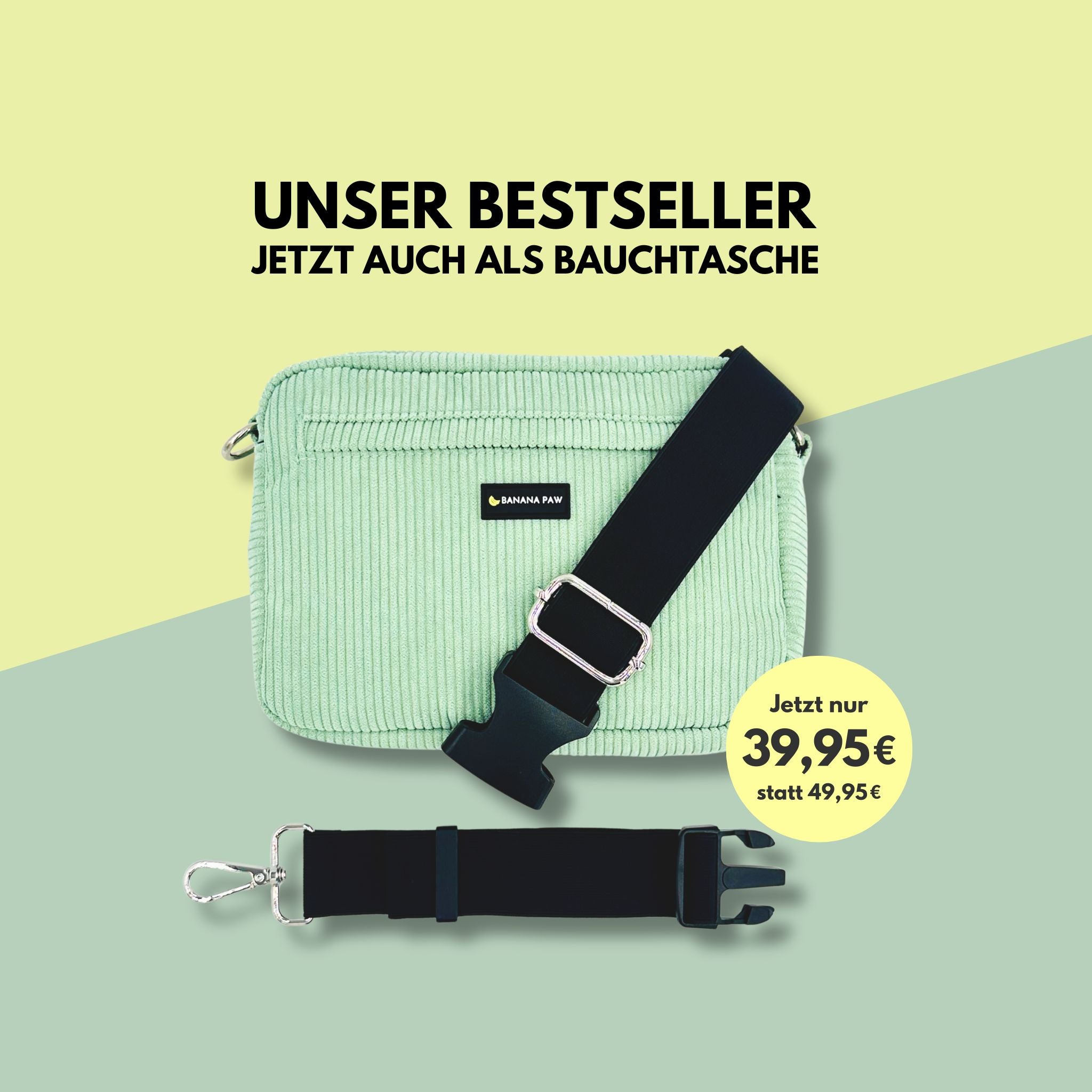 Bauchtaschen Bundle – Gassitasche mit flexiblem Hüftgurt Mint