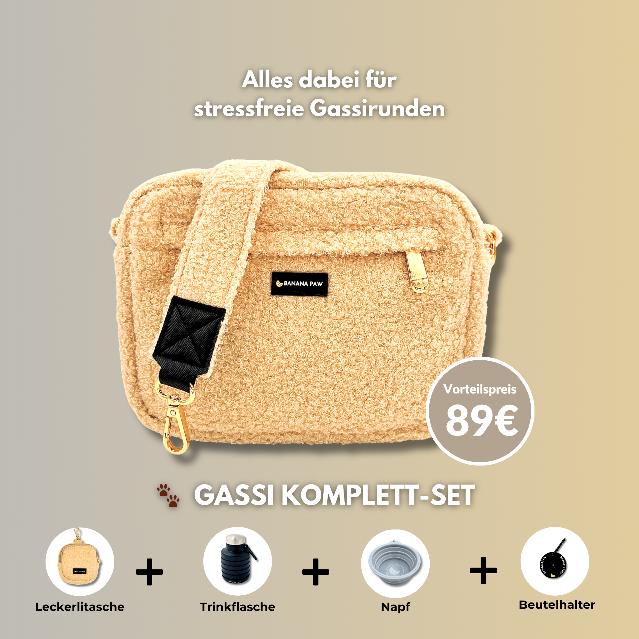 Gassi Komplett-Set · Teddy · Vanilla Dream