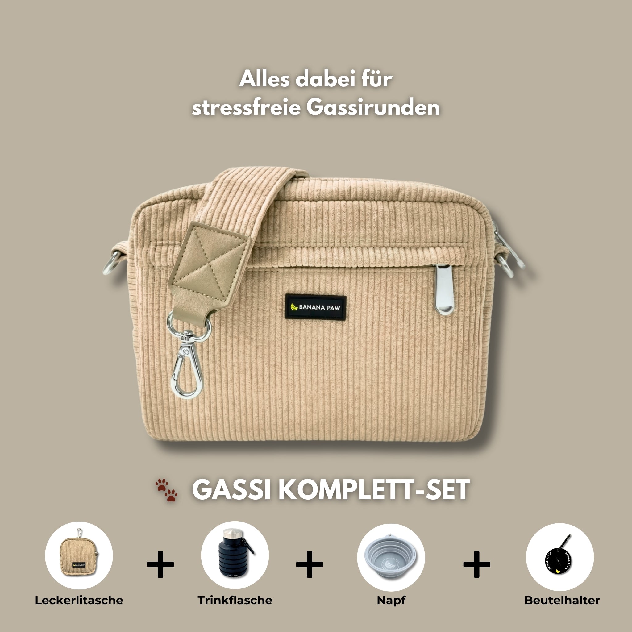 Gassi Komplett-Set · Cord · Desert Dune