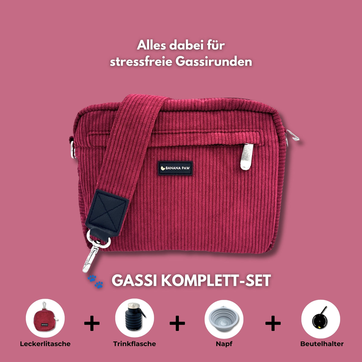 Gassi Komplett-Set · Cord · Berry Muse