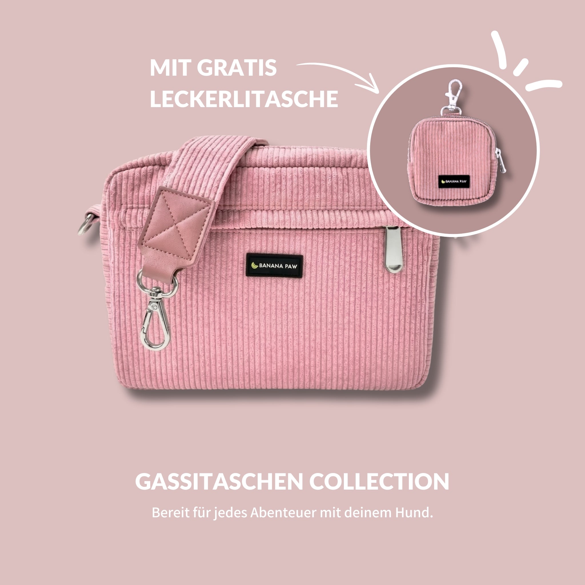 Gassitaschen-Set · Cord · Rosewood Blush