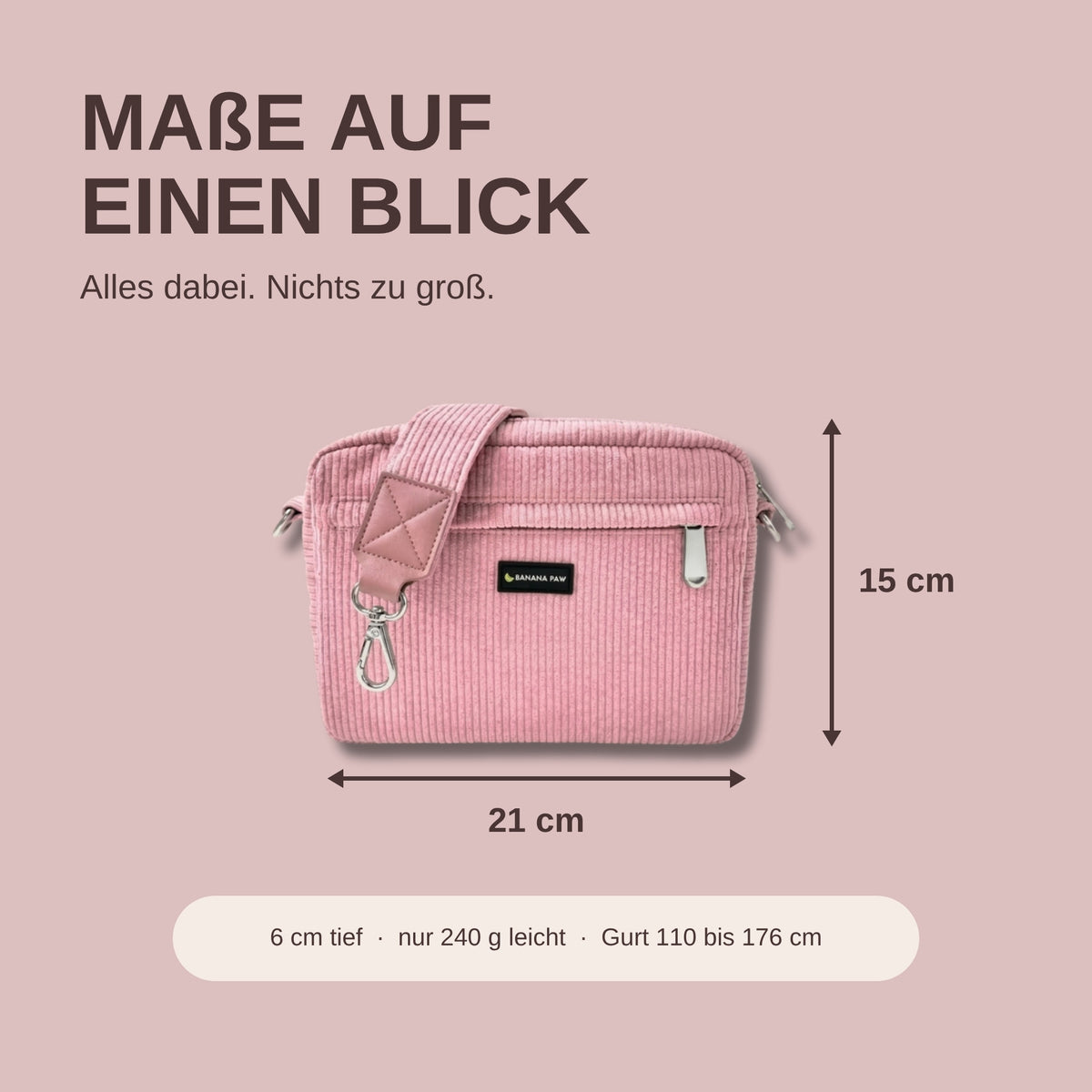 Gassitasche St. Tropez Rosewood Blush: Maße 21 x 15 x 6 cm