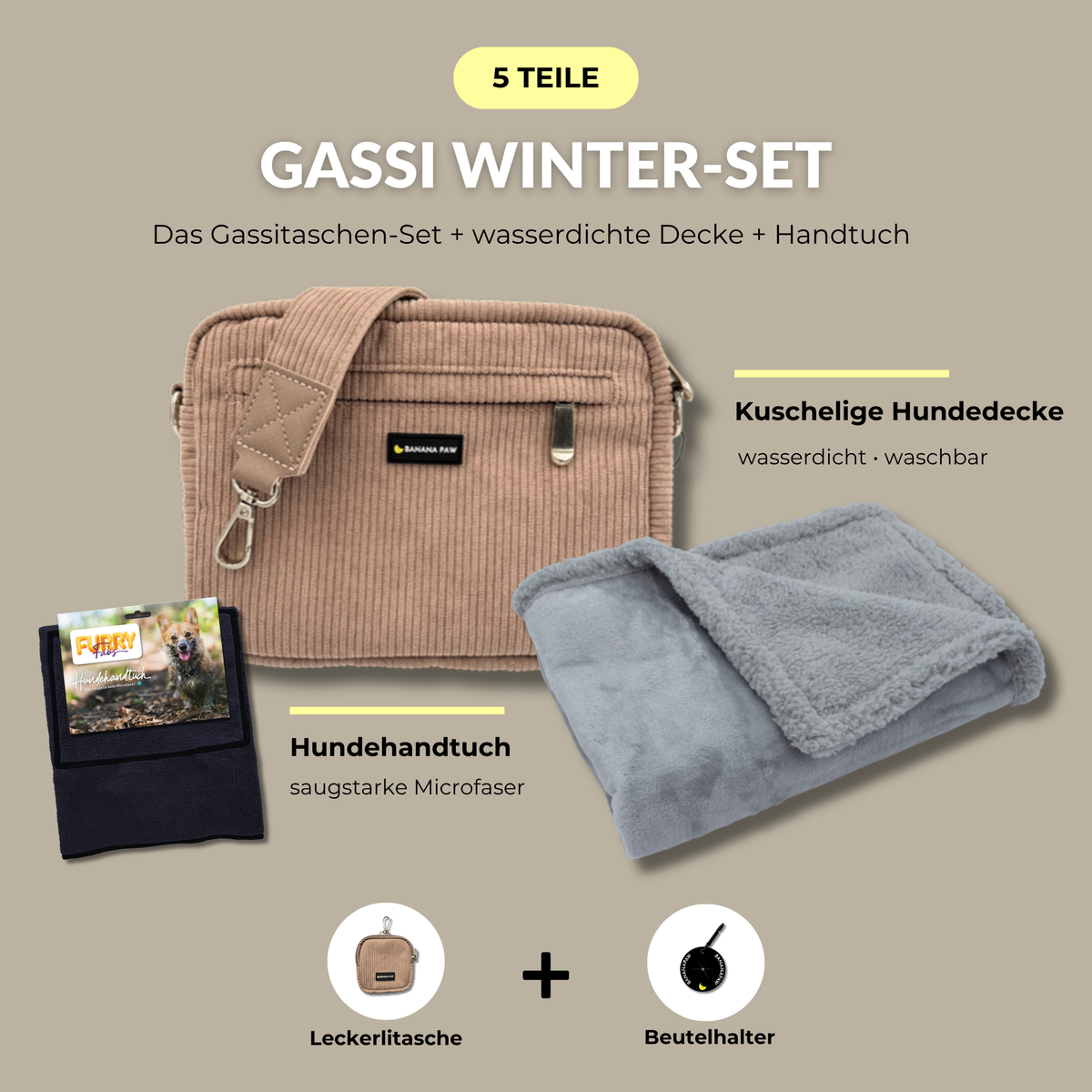 Gassi Winter-Set Cord Sandy Brown
