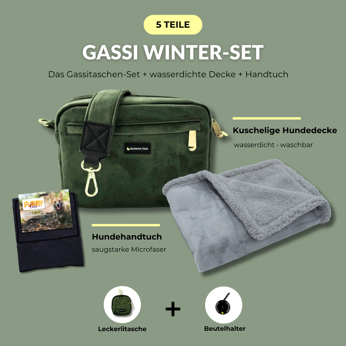 Gassi Winter-Set Samt Forest Glow