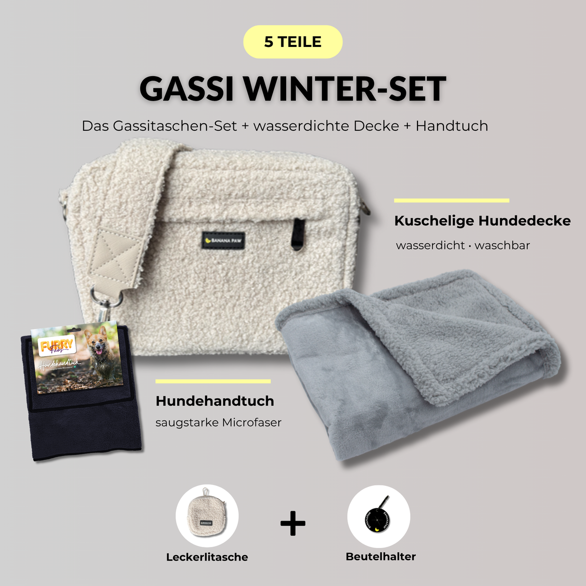Gassi Winter-Set Teddy Silver Cloud