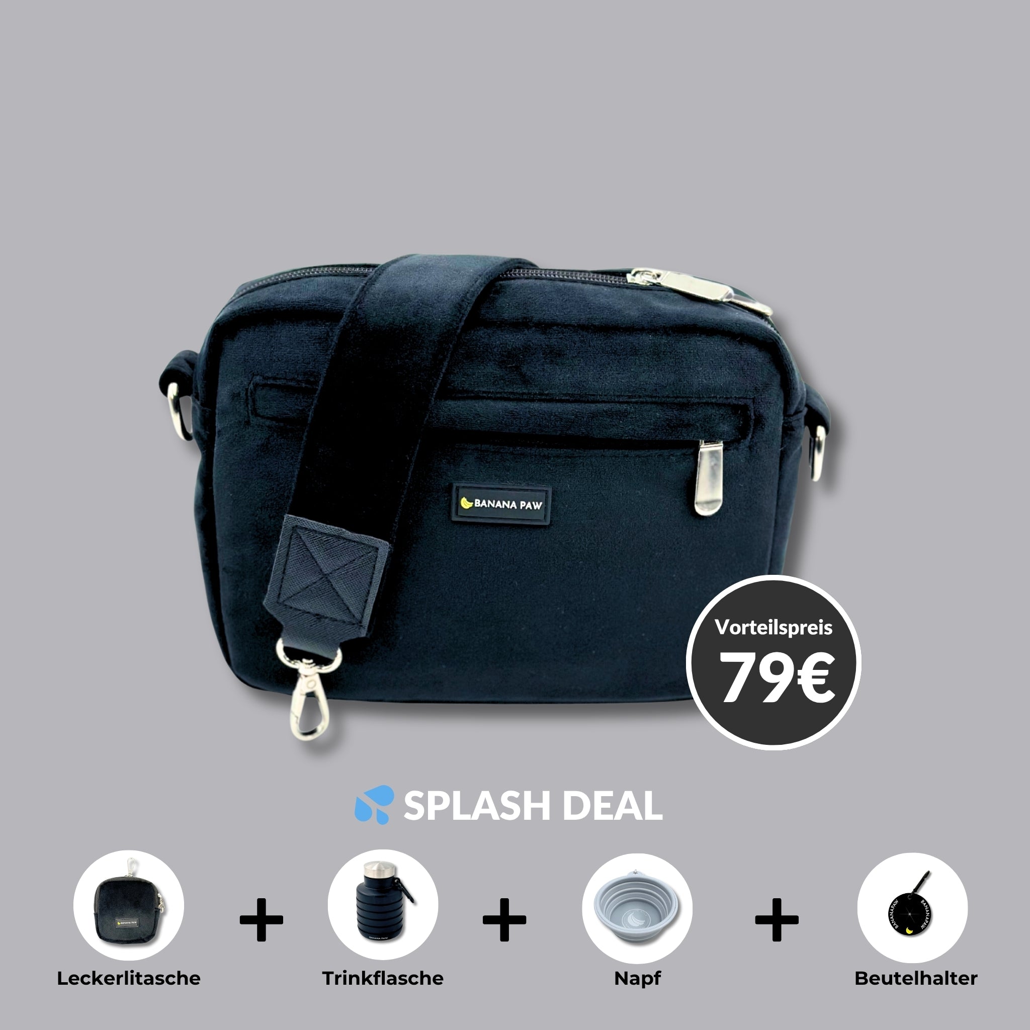 Splash Bundle - Samt - Das Komplett-Set für Gassirunden ohne Kompromisse