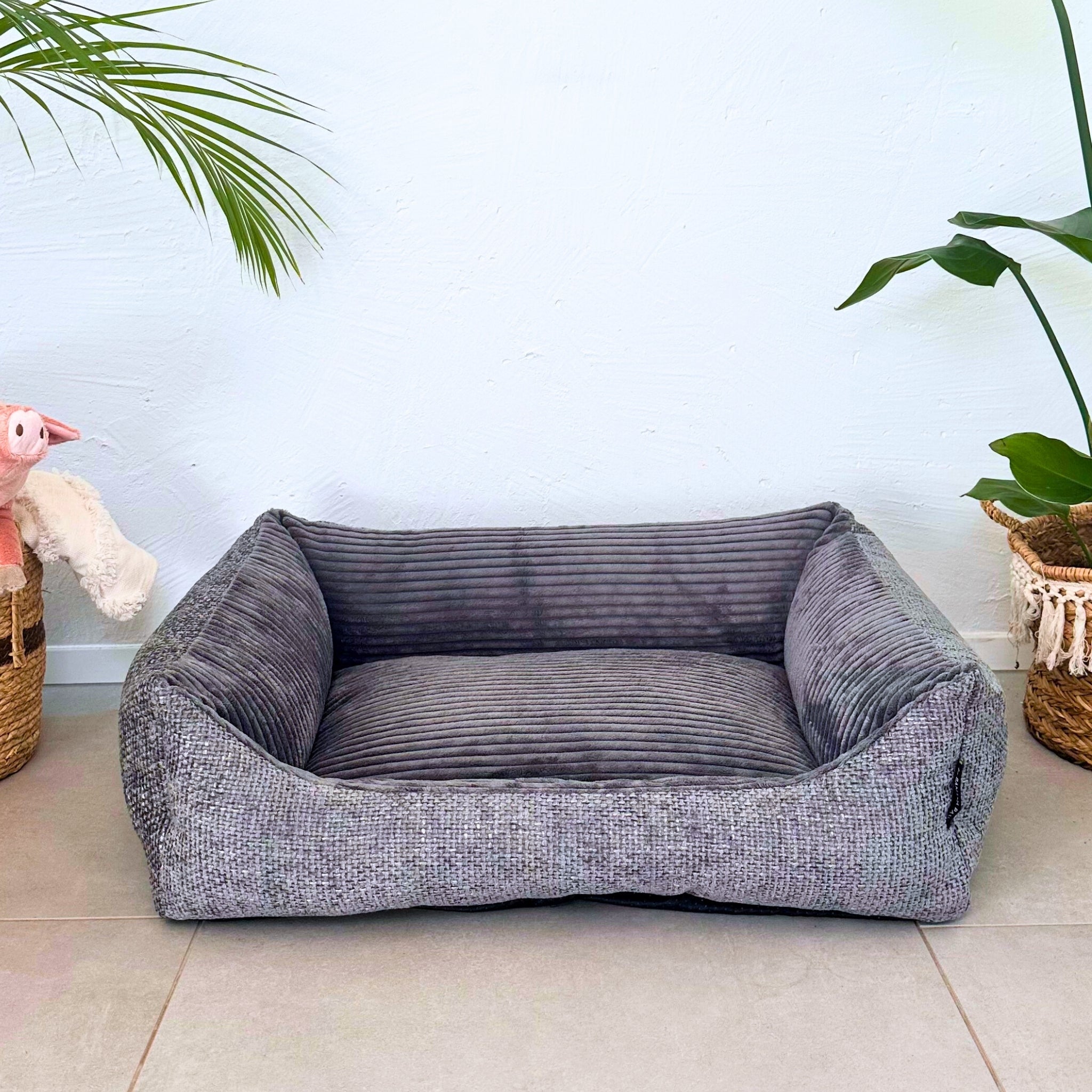 Orthopädisches Hundebett Miami – Traumhafter Komfort & stylisches Design (Grau)