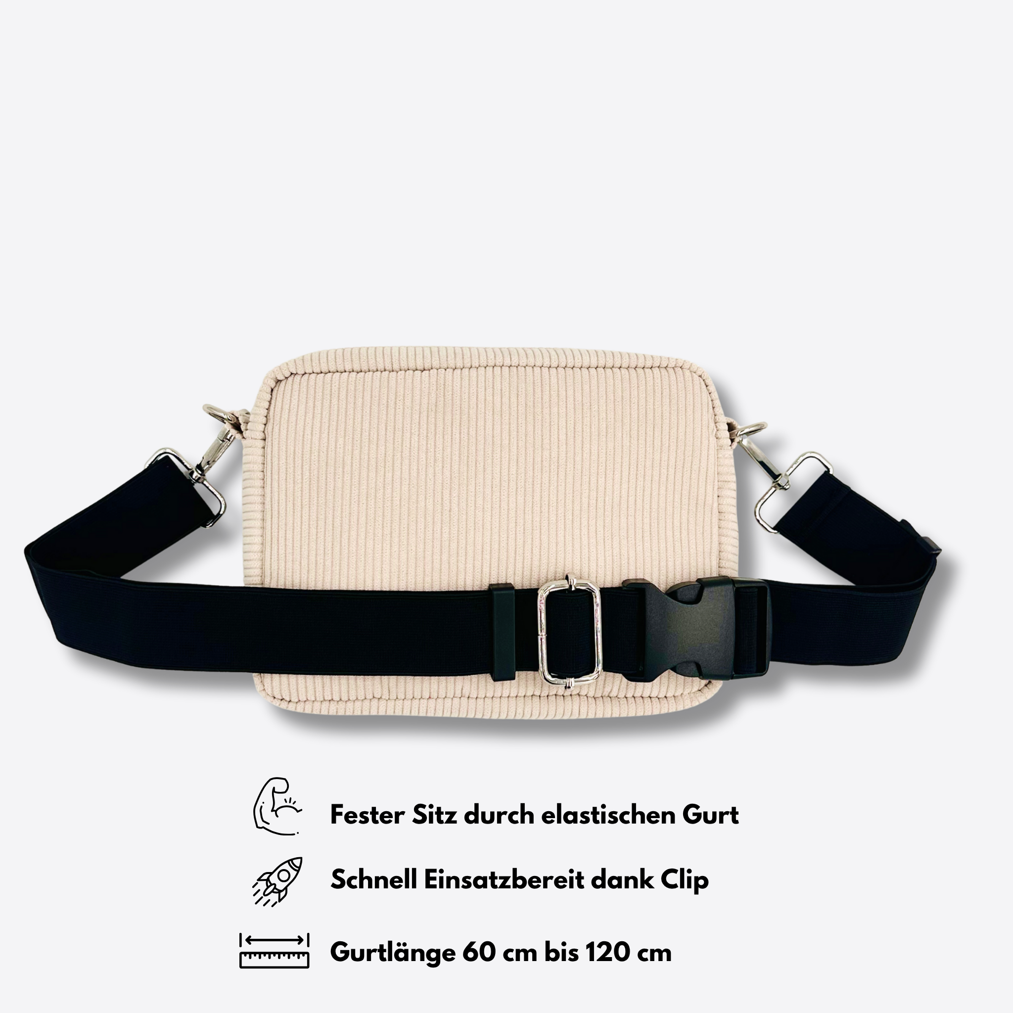 2-in-1 Gassi-Set als Bauchtasche & Crossbody - Creme Deluxe