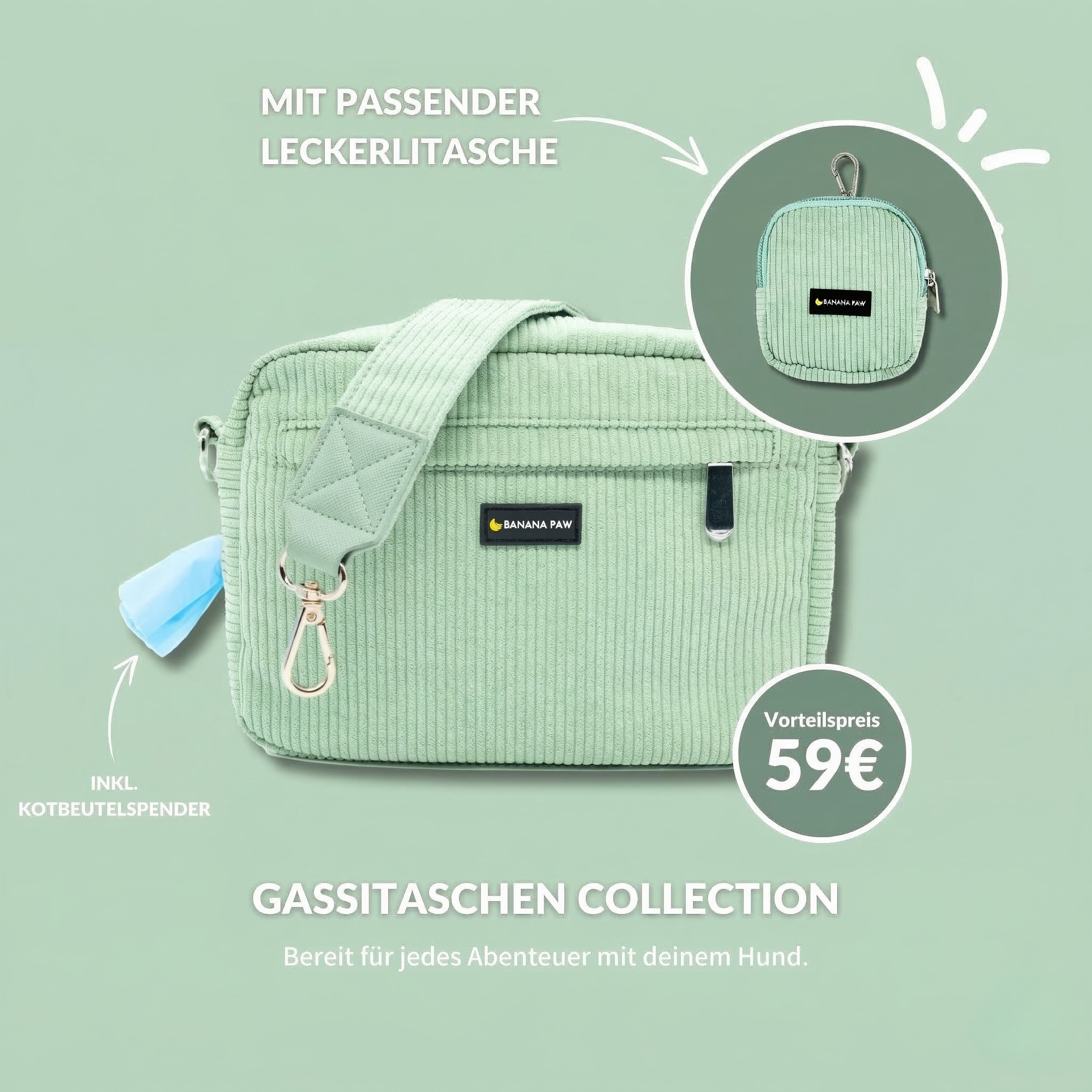Gassitasche  - Cord - St. Tropez