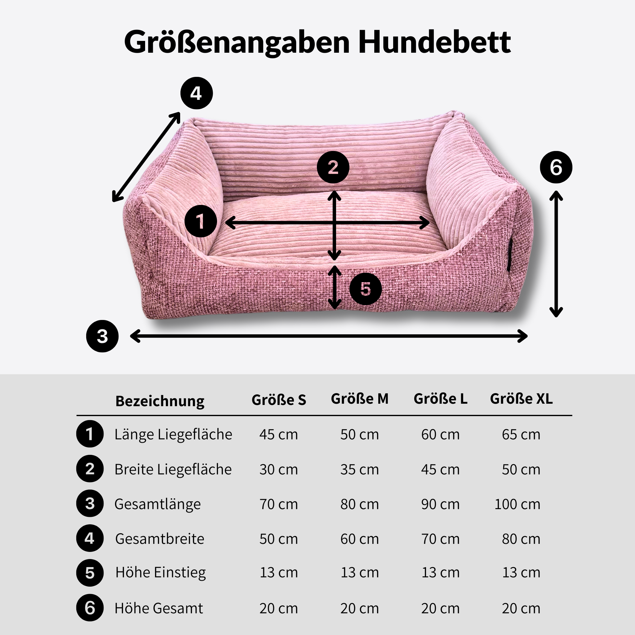 Orthopädisches Hundebett Miami – Traumhafter Komfort & stylisches Design (Altrosé)