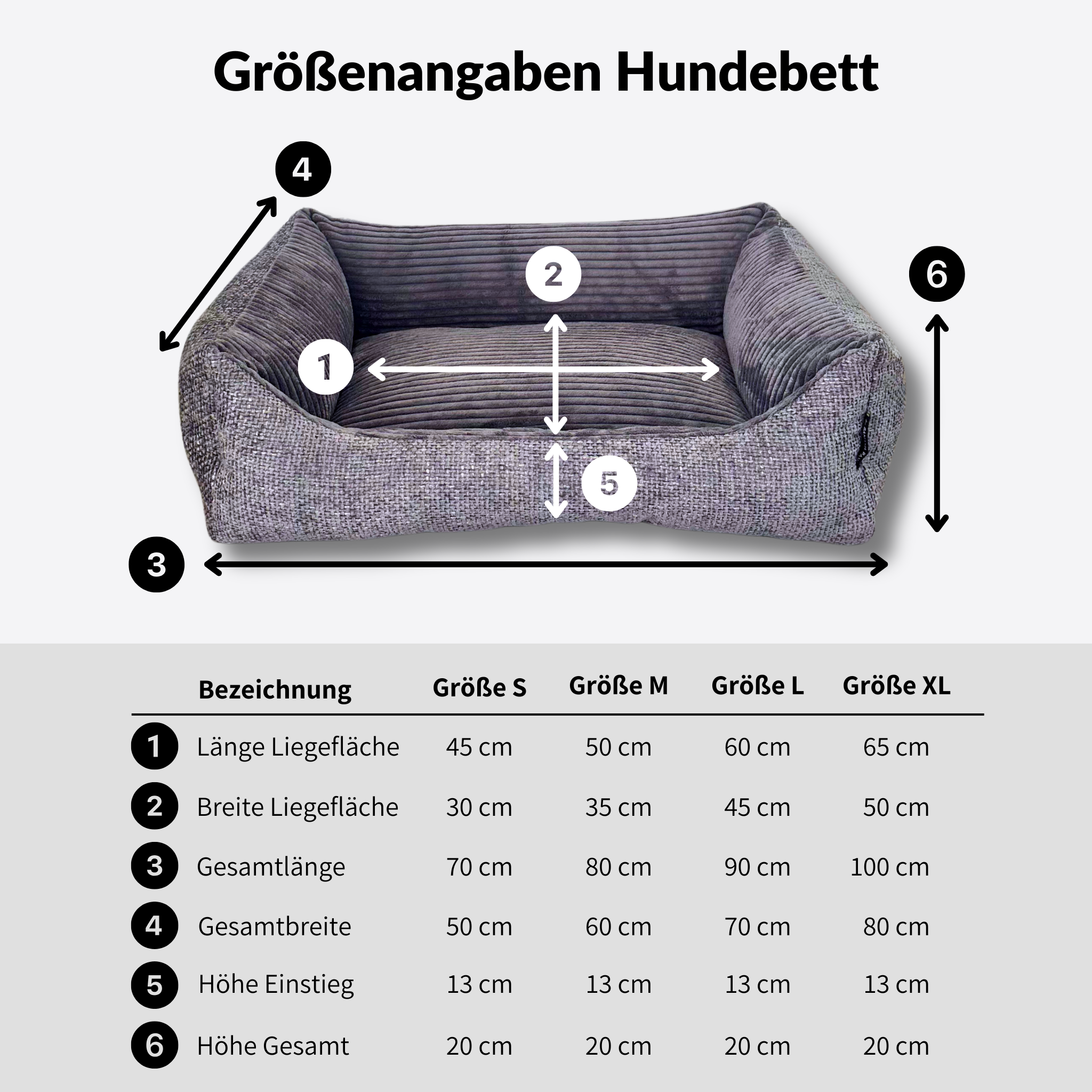 Orthopädisches Hundebett Miami – Traumhafter Komfort & stylisches Design (Grau)