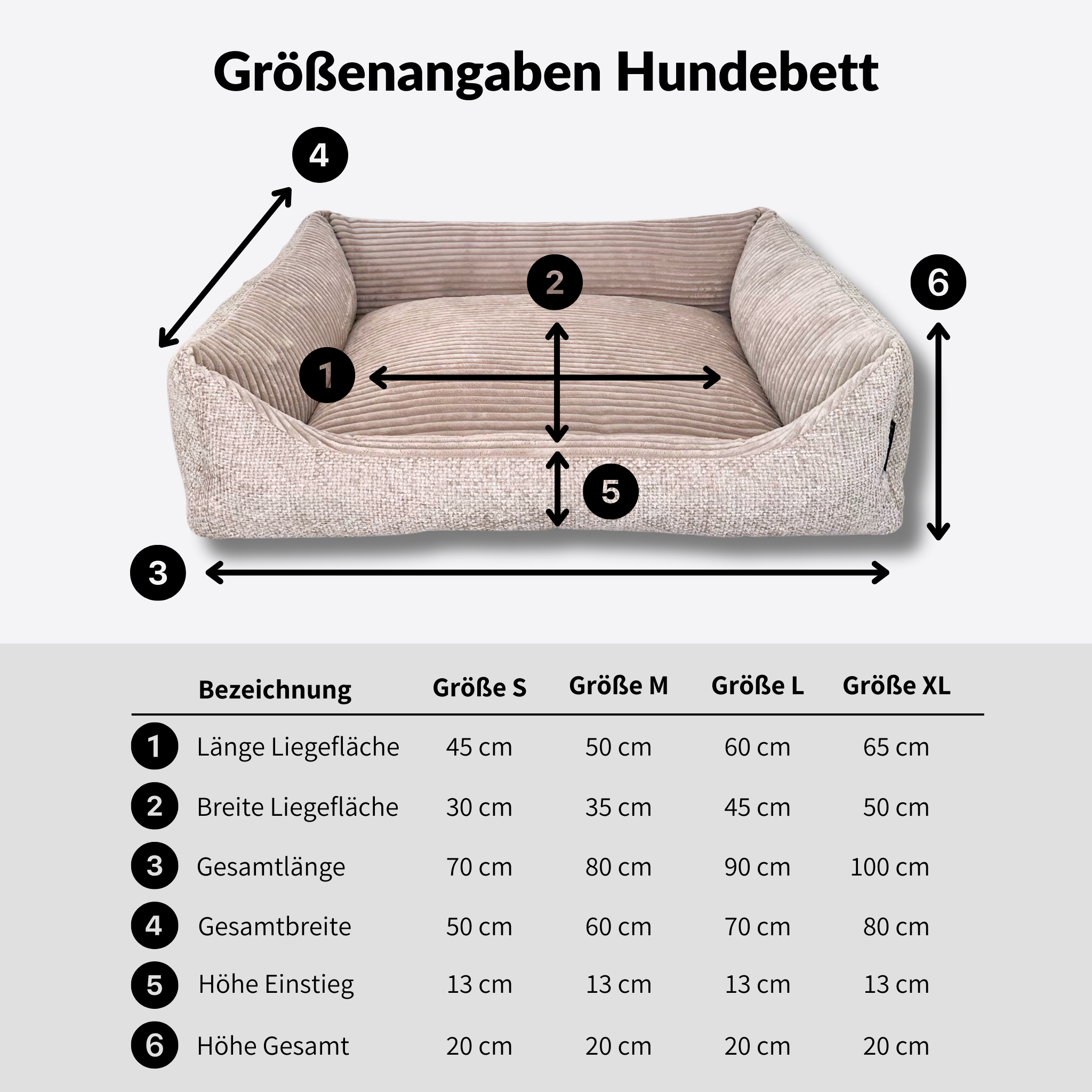 Orthopädisches Hundebett Miami – Traumhafter Komfort & stylisches Design (Beige)