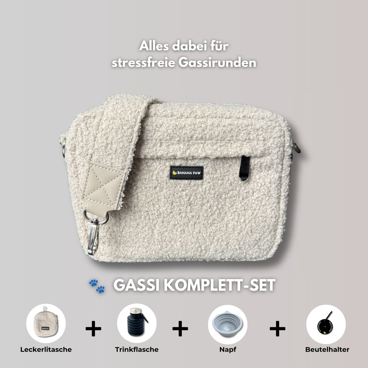 Gassi Komplett-Set · Teddy · Silver Cloud