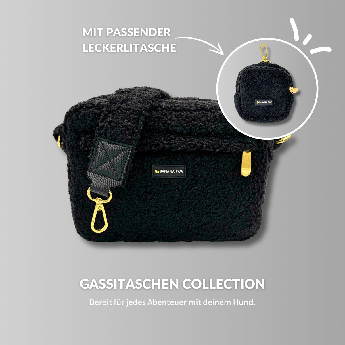 Gassitaschen-Set · Teddy · Obsidian Black