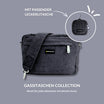 Gassitasche St. Tropez aus Cord in Dunkelgrau mit passender Leckerlitasche, Werbebild der Gassitaschen Collection