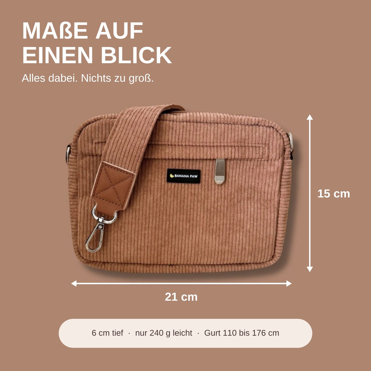 Gassitasche St. Tropez Mocca Mood: Maße 21 x 15 x 6 cm