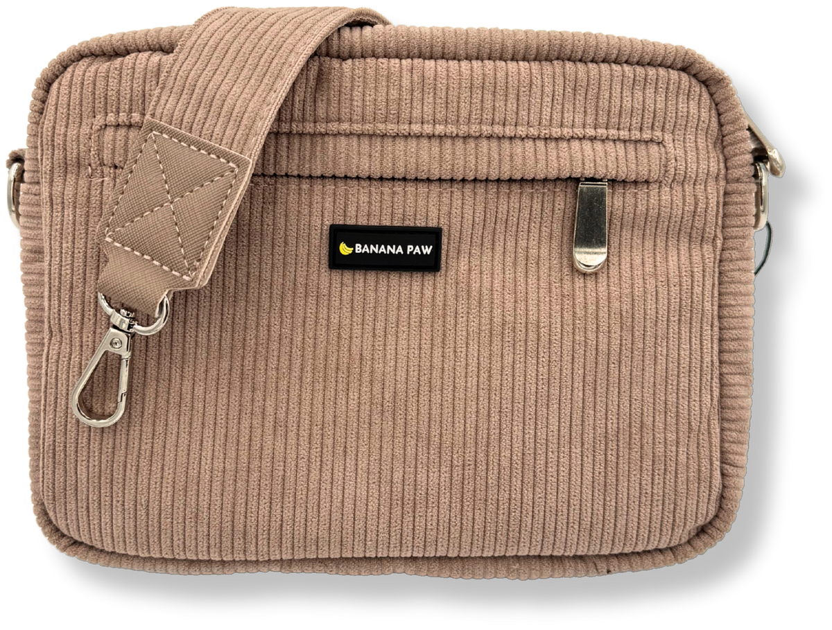 Gassitasche St. Tropez aus Cord in Sandy Brown, freigestellt